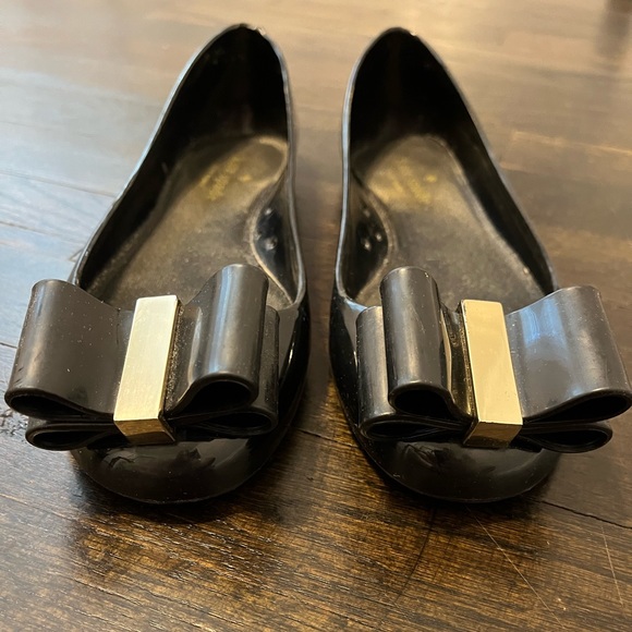 Kate Spade Jelly Bow Flats Black sz 8 - Picture 3 of 5